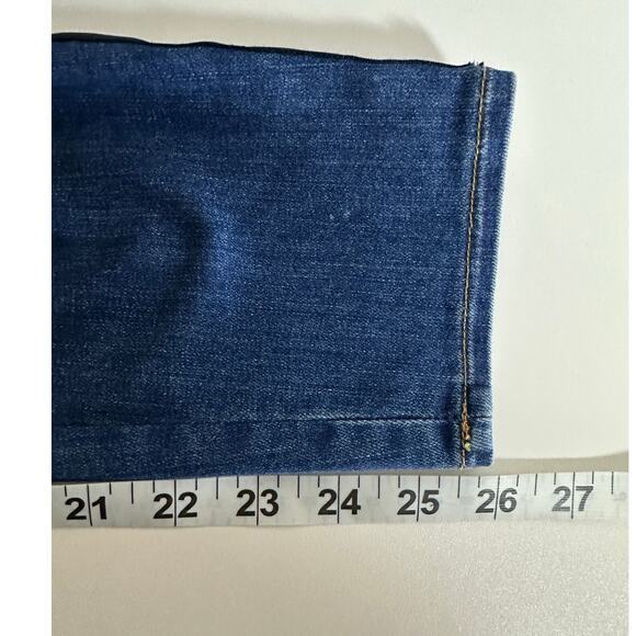 L'Agence Margot Skinny High Rise Neptune Jeans Sz 28 Black Satin Side Stripe USA - Picture 8 of 15